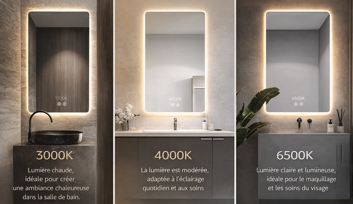 Miroir LED sensitif Galis 600x800 mm antibuée